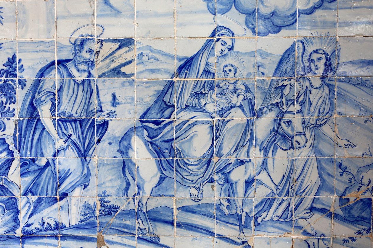 Brasilien, Bahia, Salvador: Azulejo i Bonfim kirke: flyveturen til Egypten af Unbekannt