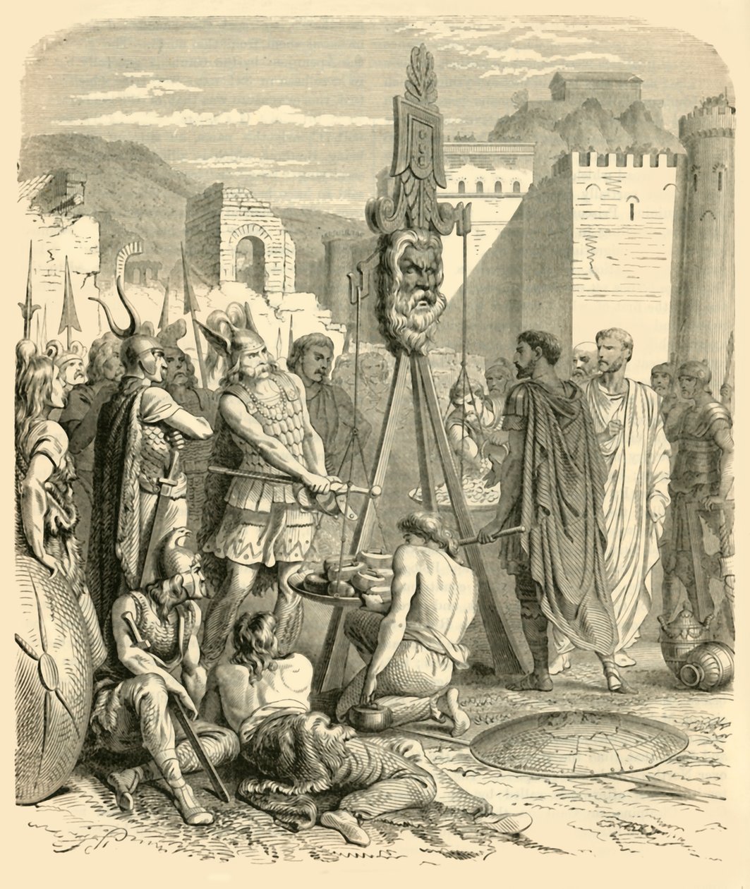 Brennus i Rom, 1890. af Unbekannt