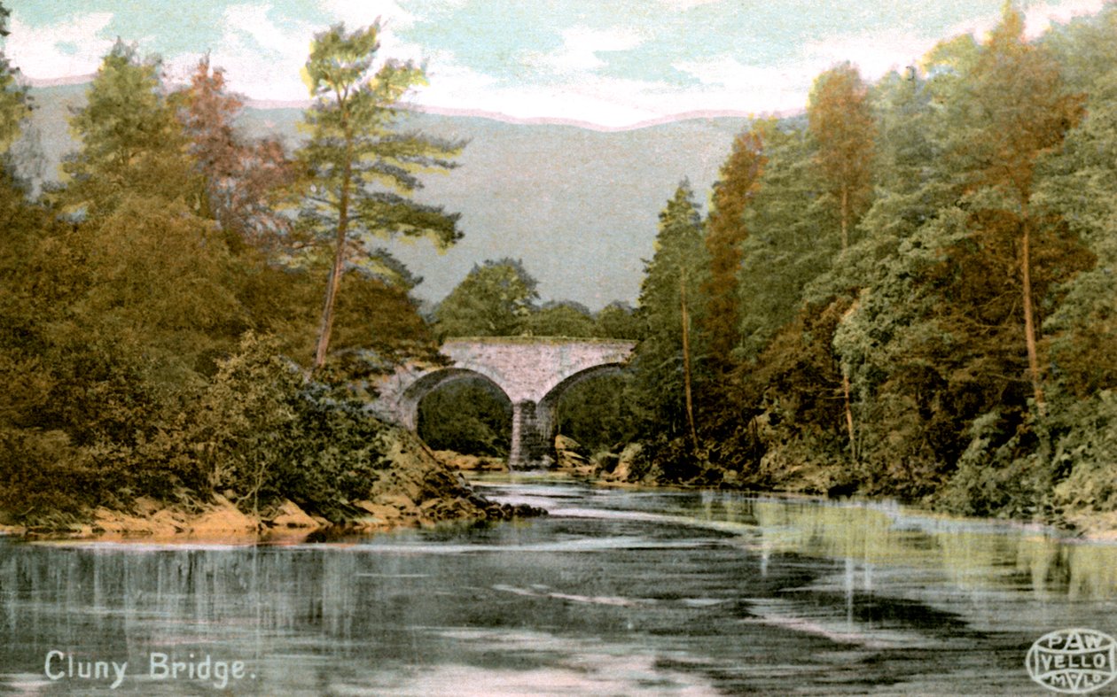 Bridge of Cluny, nær Pitlochry, Perthshire, Skotland, begyndelsen af det 20. århundrede af Unbekannt
