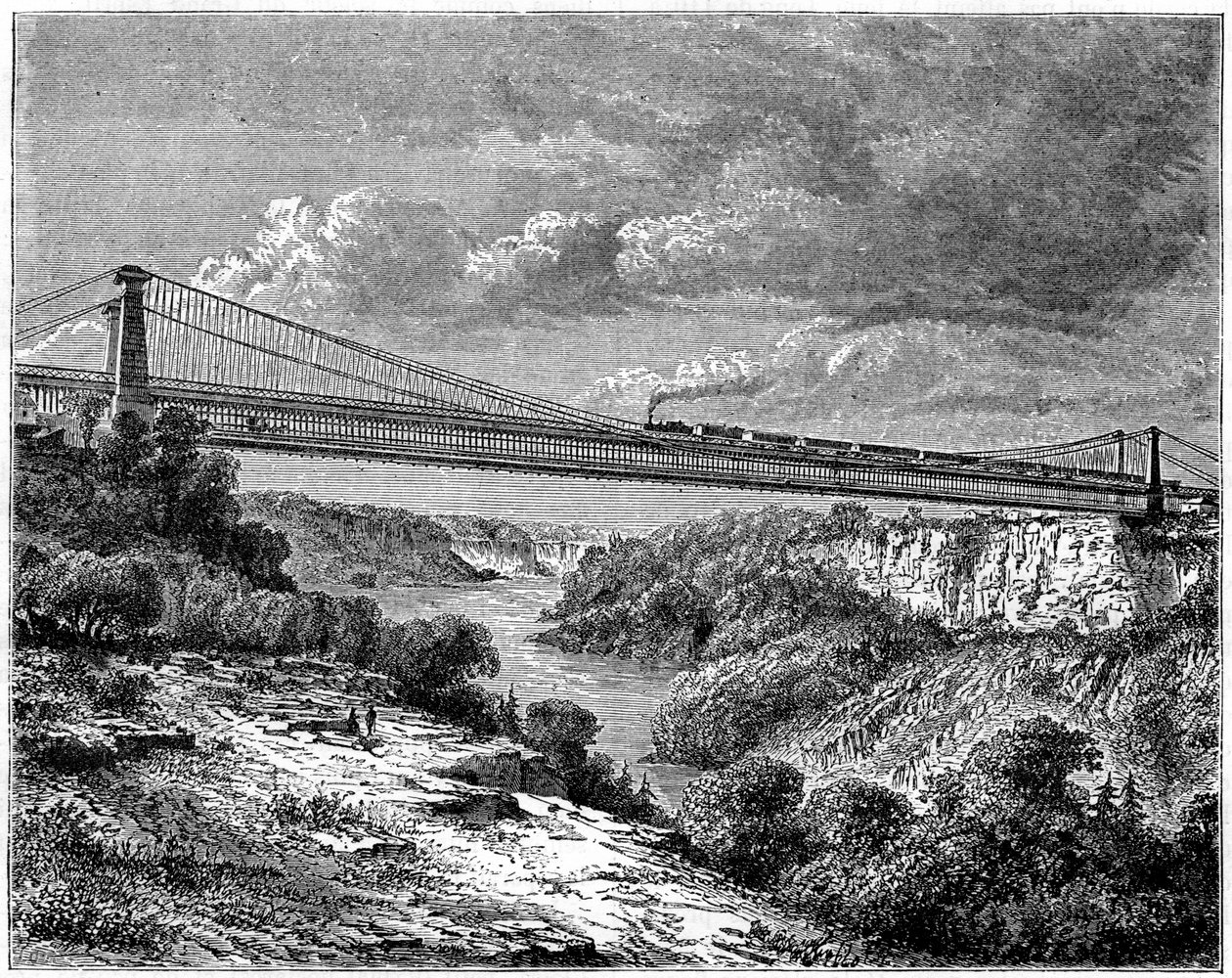 Bro over Niagara, Canada, 1800-tallet af Unbekannt