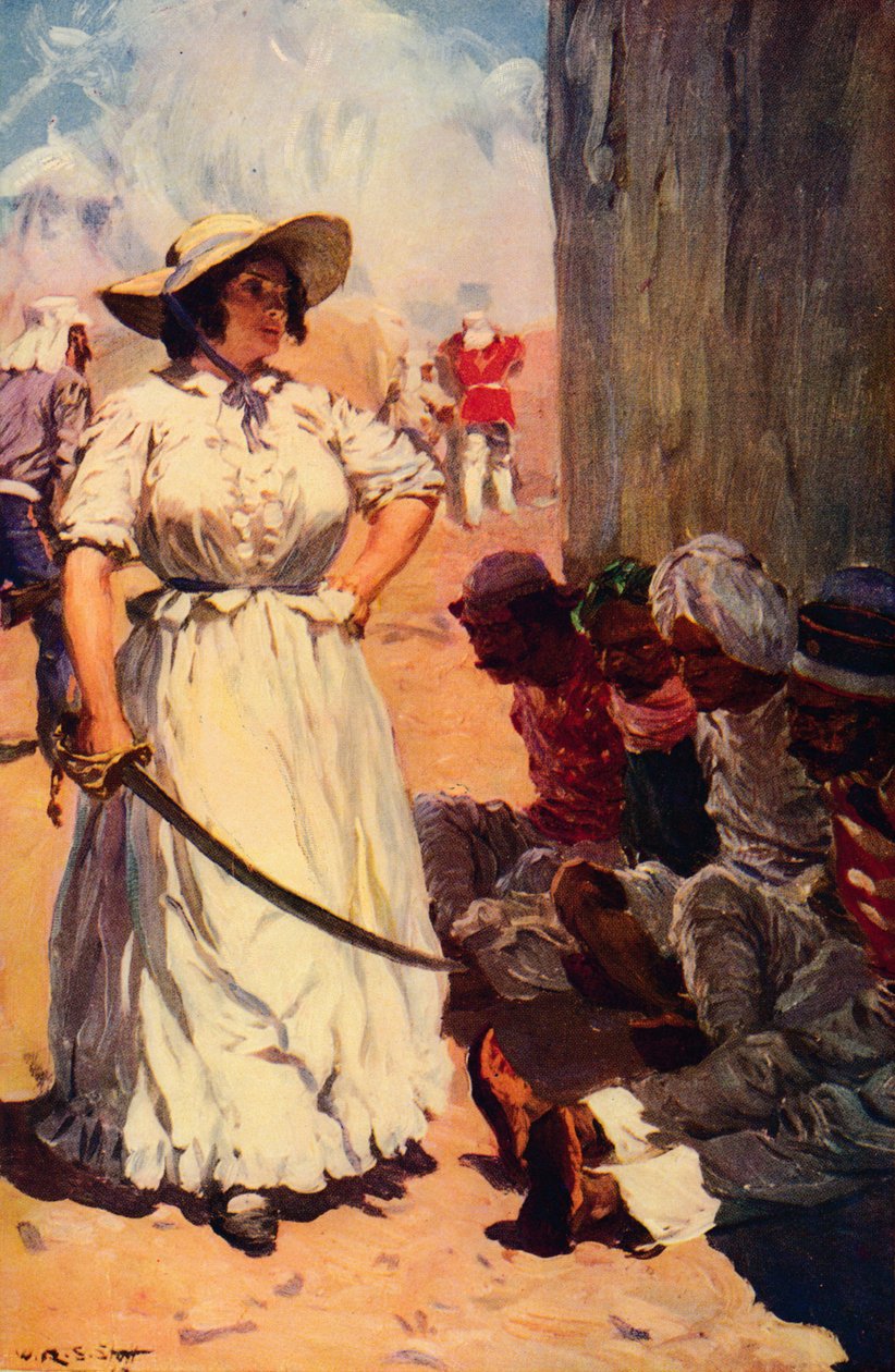 Bridget Widdowson på vagt ved Cawnpore, 1857 c1912 af Unbekannt