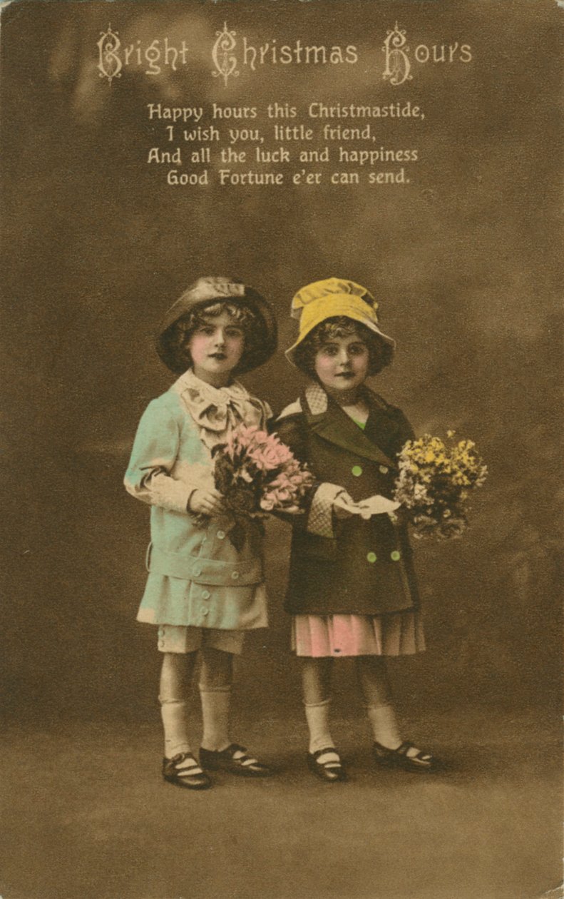 Bright Christmas Hours vintage julekort, c1900 af Unbekannt