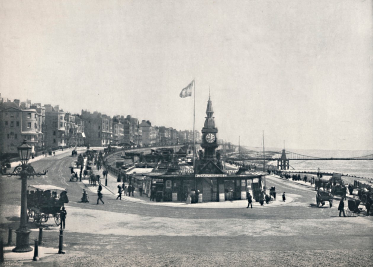 Brighton - Indgang til akvariet, viser kædemolen, 1895 af Unbekannt