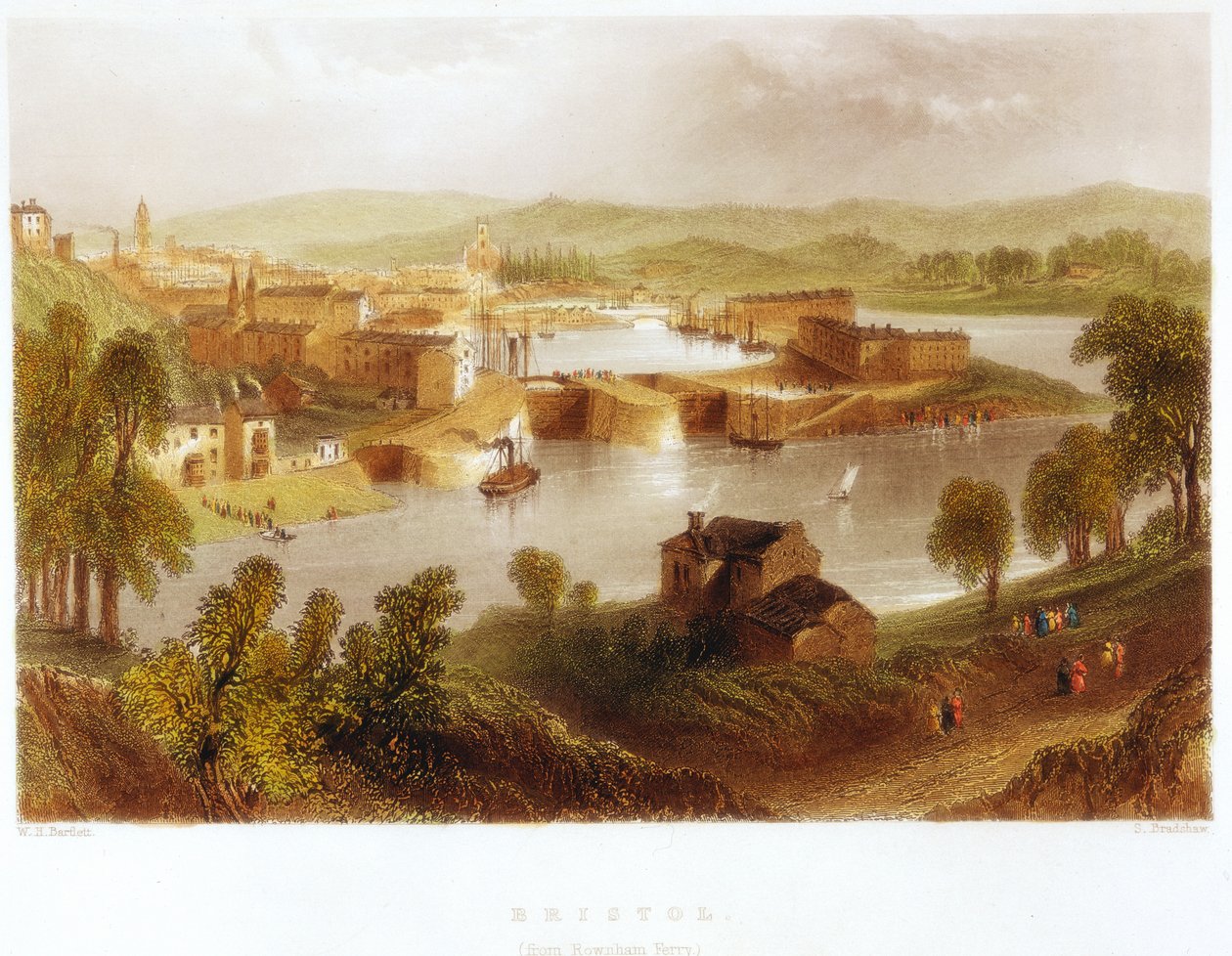Bristol fra Rownham Ferry, 1841 af Unbekannt