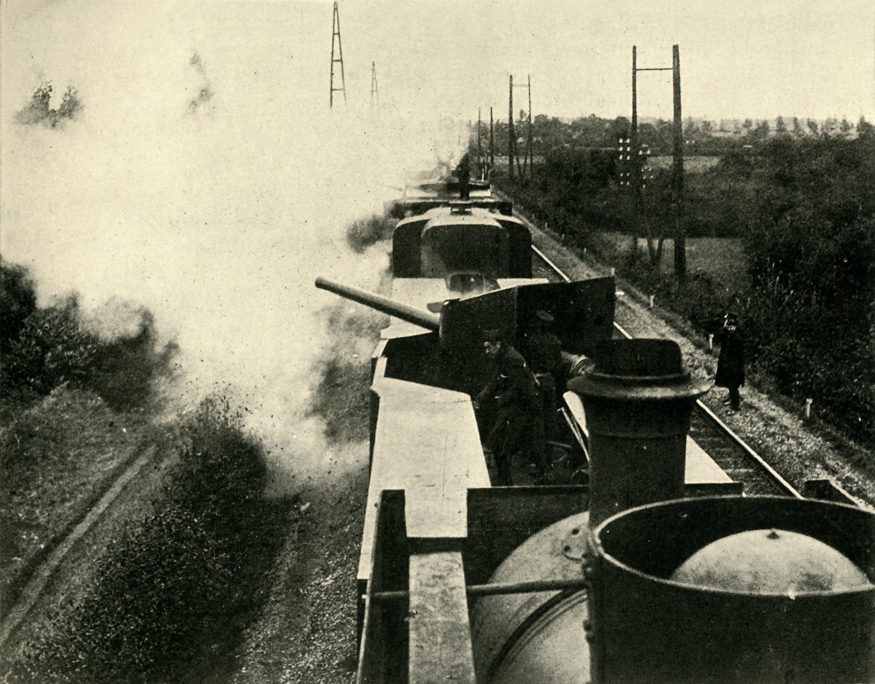 Britisk flådes pansrede tog, Første Verdenskrig, 1914, c1920. af Unbekannt
