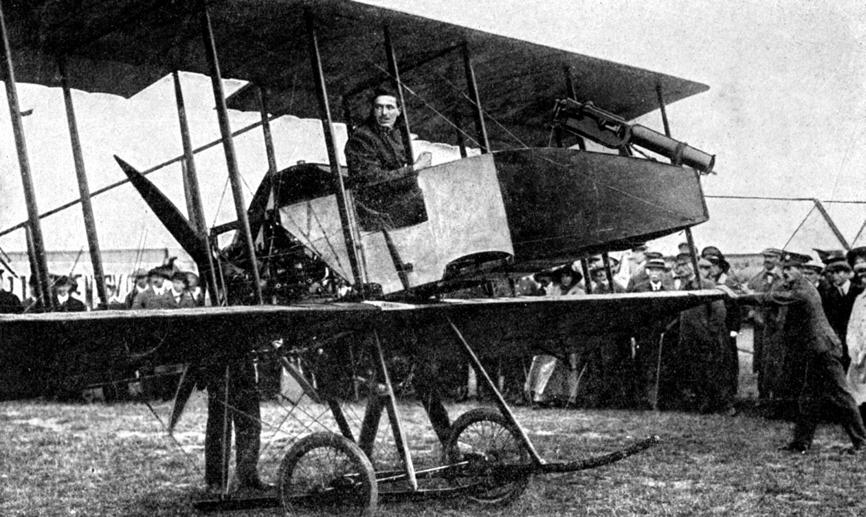 Britisk flyvemaskine med hurtigskydende pistol, Første Verdenskrig, 1914 af Unbekannt