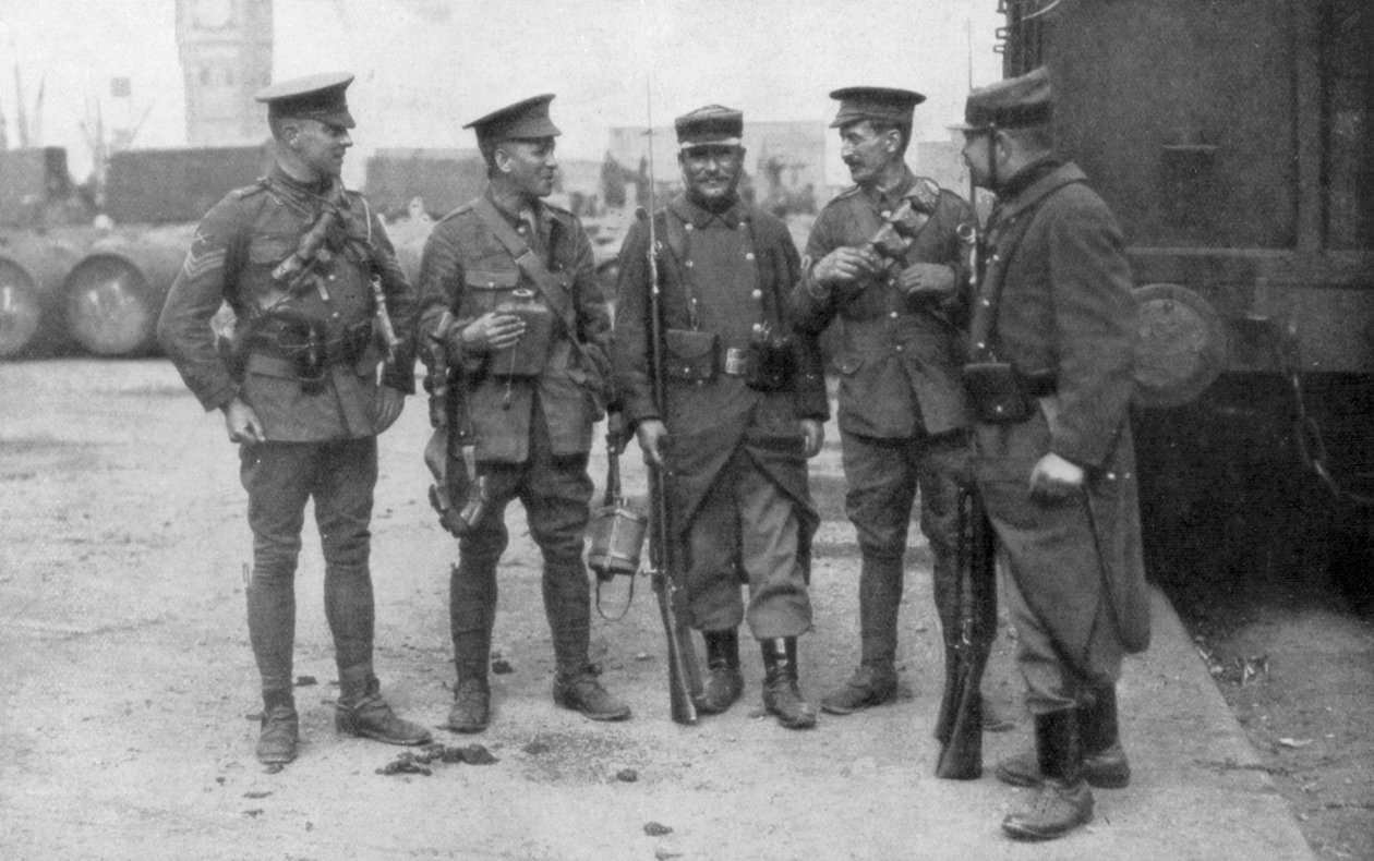 Britiske og franske tropper forbrød sig, Frankrig, august 1914 af Unbekannt