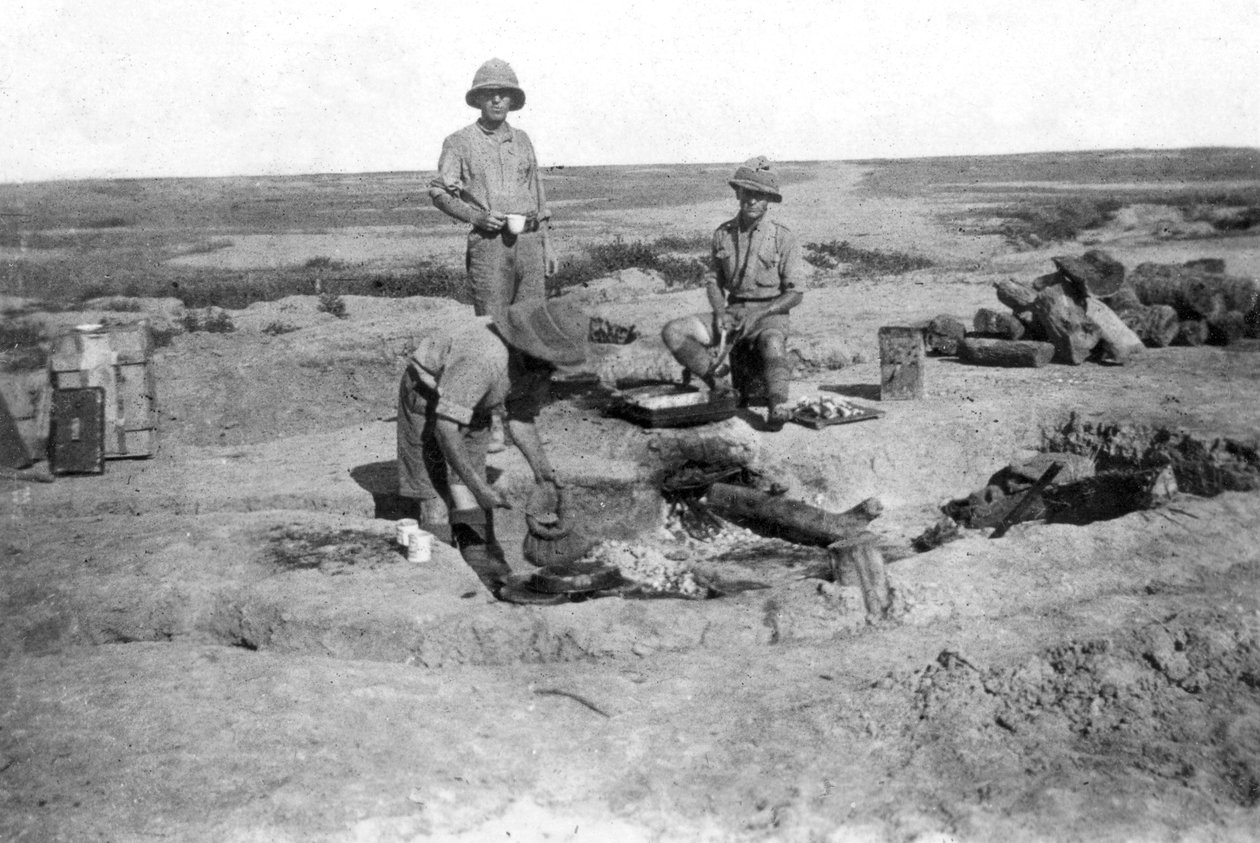 British Army C Company Cooking, Mesopotamien, WWI, 1918 af Unbekannt