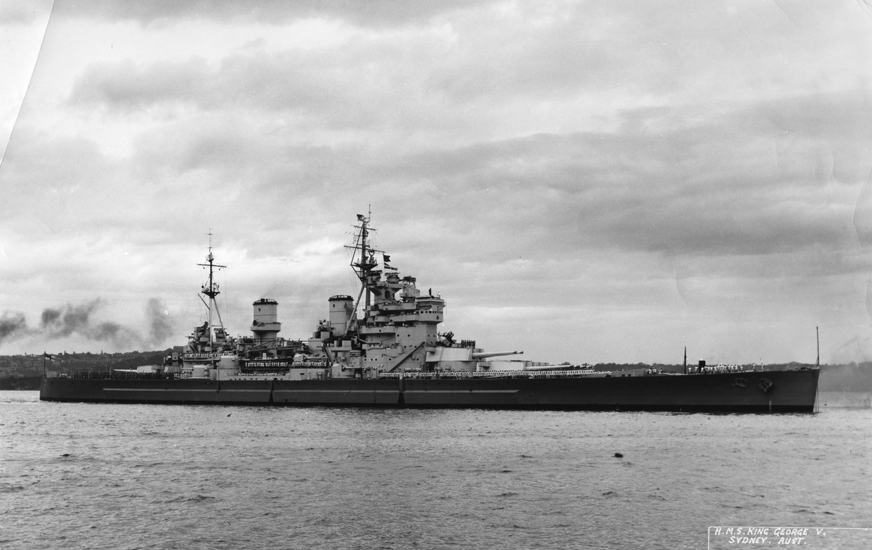 Britisk slagskib HMS King George V, Sydney, Australien, 1945 af Unbekannt