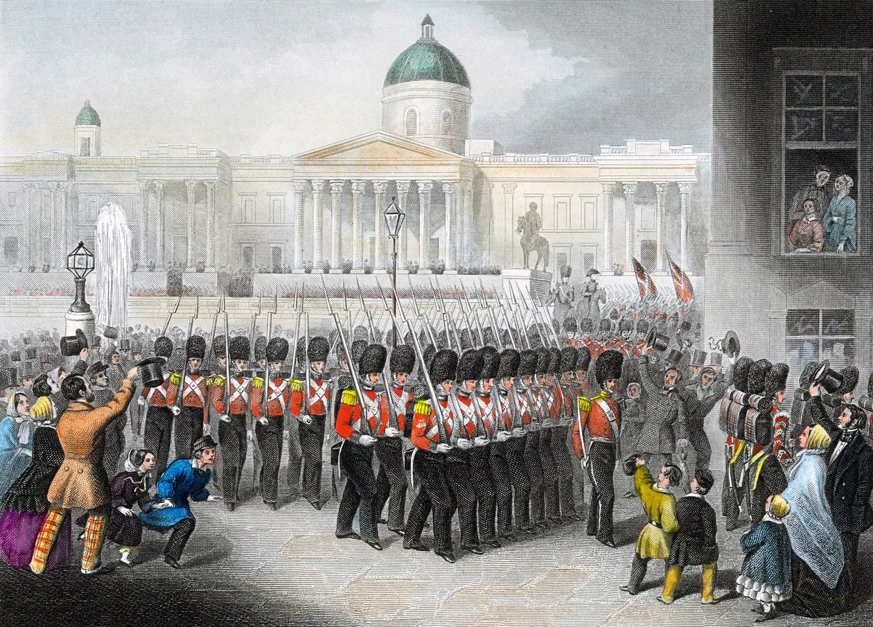 Britiske soldater rejser til Krimkrigen Russisk-tyrkisk krig 1853-1856, c1860 af Unbekannt
