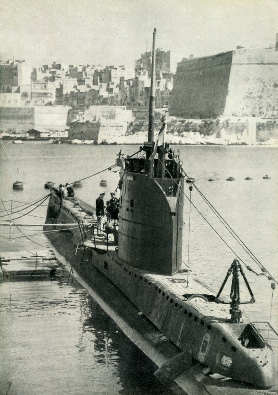 Britisk ubåd på Malta, Anden Verdenskrig, 1945. af Unbekannt