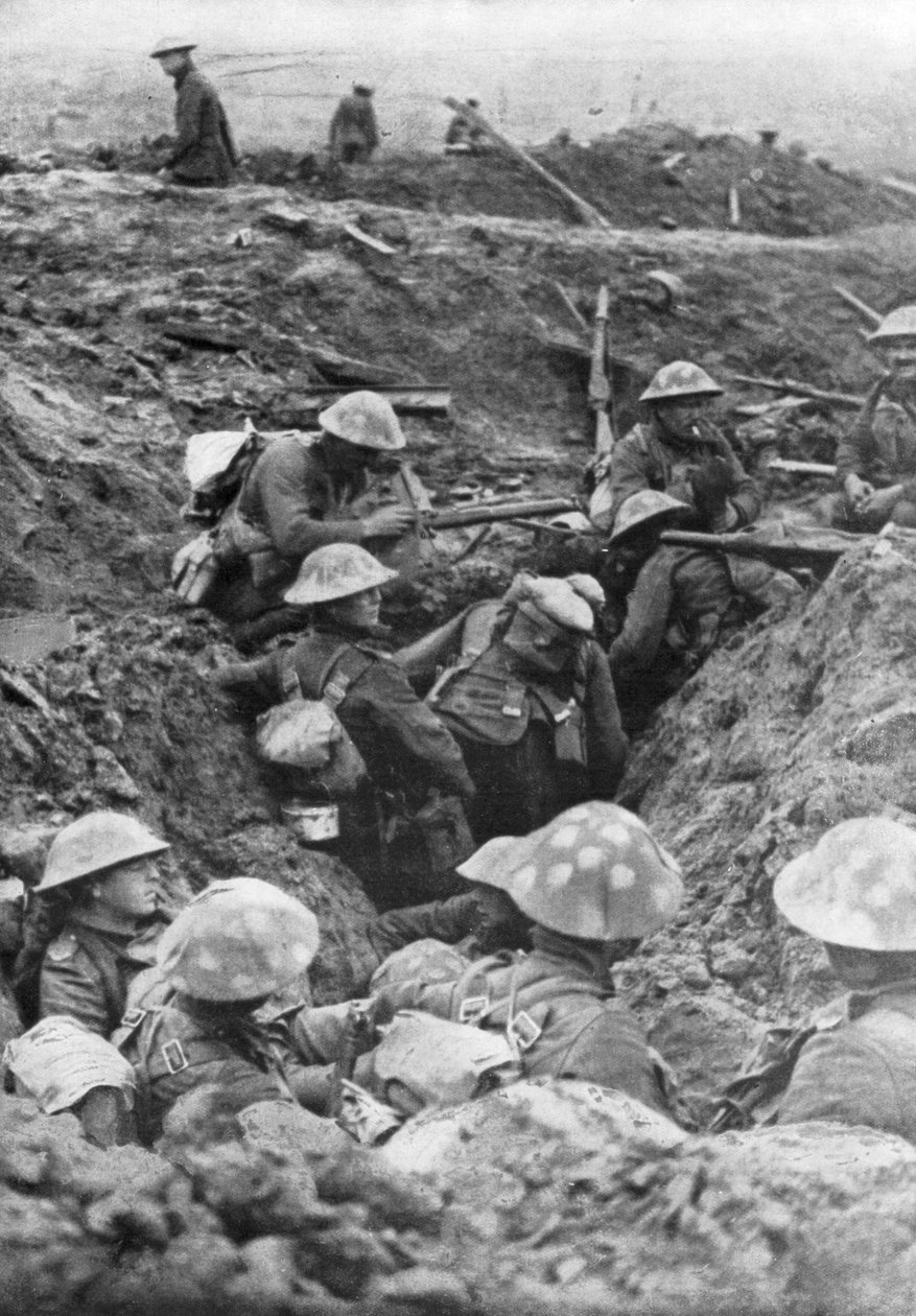 Britiske tropper ved Menin Road, nær Ypres, Belgien, 30. oktober 1917 af Unbekannt