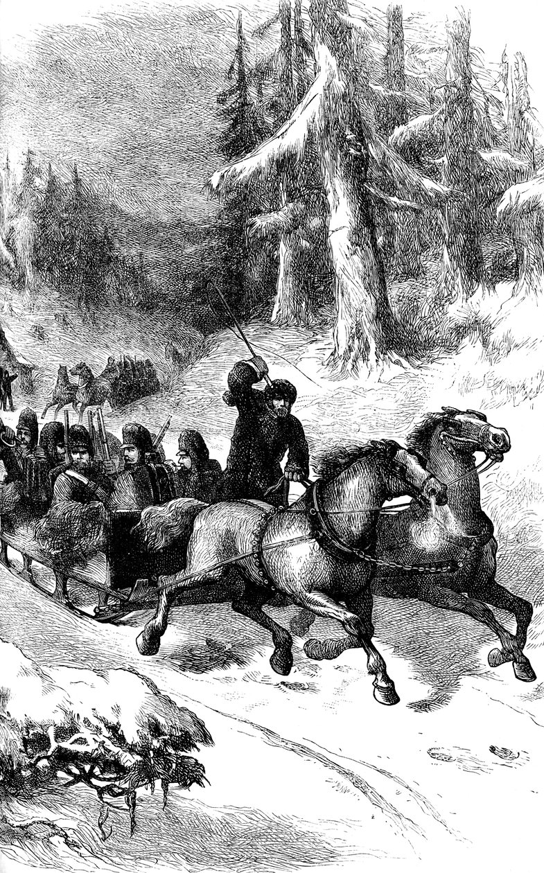 Britiske tropper transporterede gennem Canada om vinteren, c1860