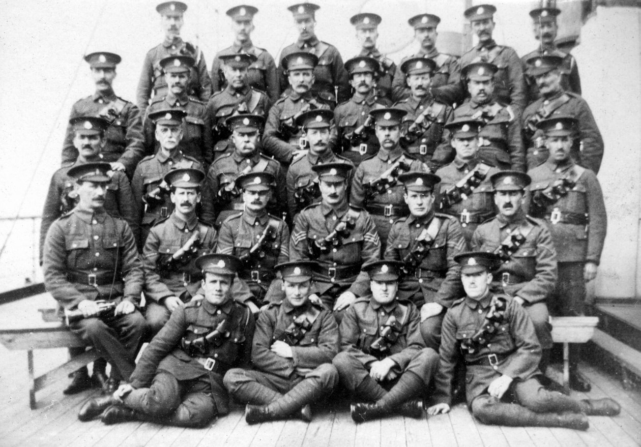 Britiske tropper på fængselsskibet Royal Edward fortøjede lige ved Southend, november 1914 af Unbekannt