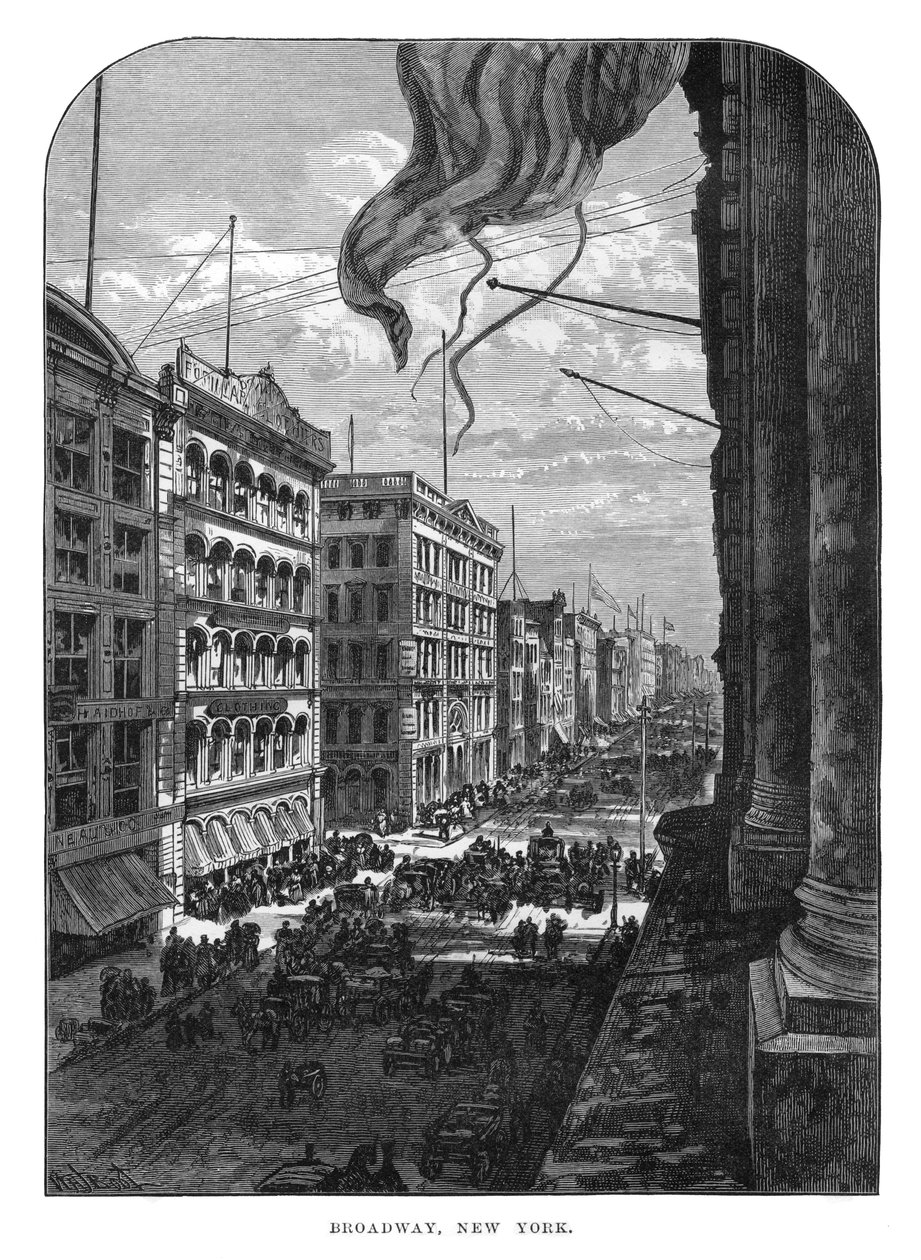 Broadway, New York, 1800-tallet af Unbekannt