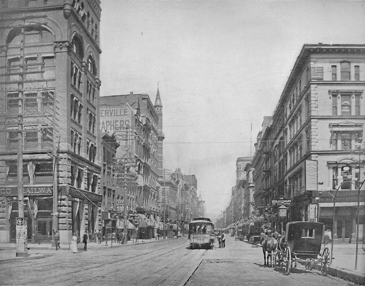 Broadway, nord for Chestnut Street, St. Louis, c1897. af Unbekannt