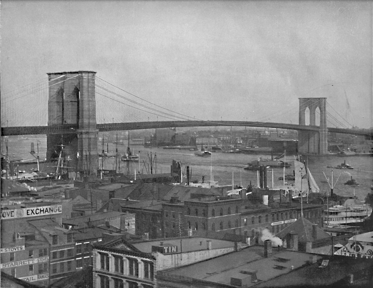 Brooklyn Bridge, New York, c1897. af Unbekannt