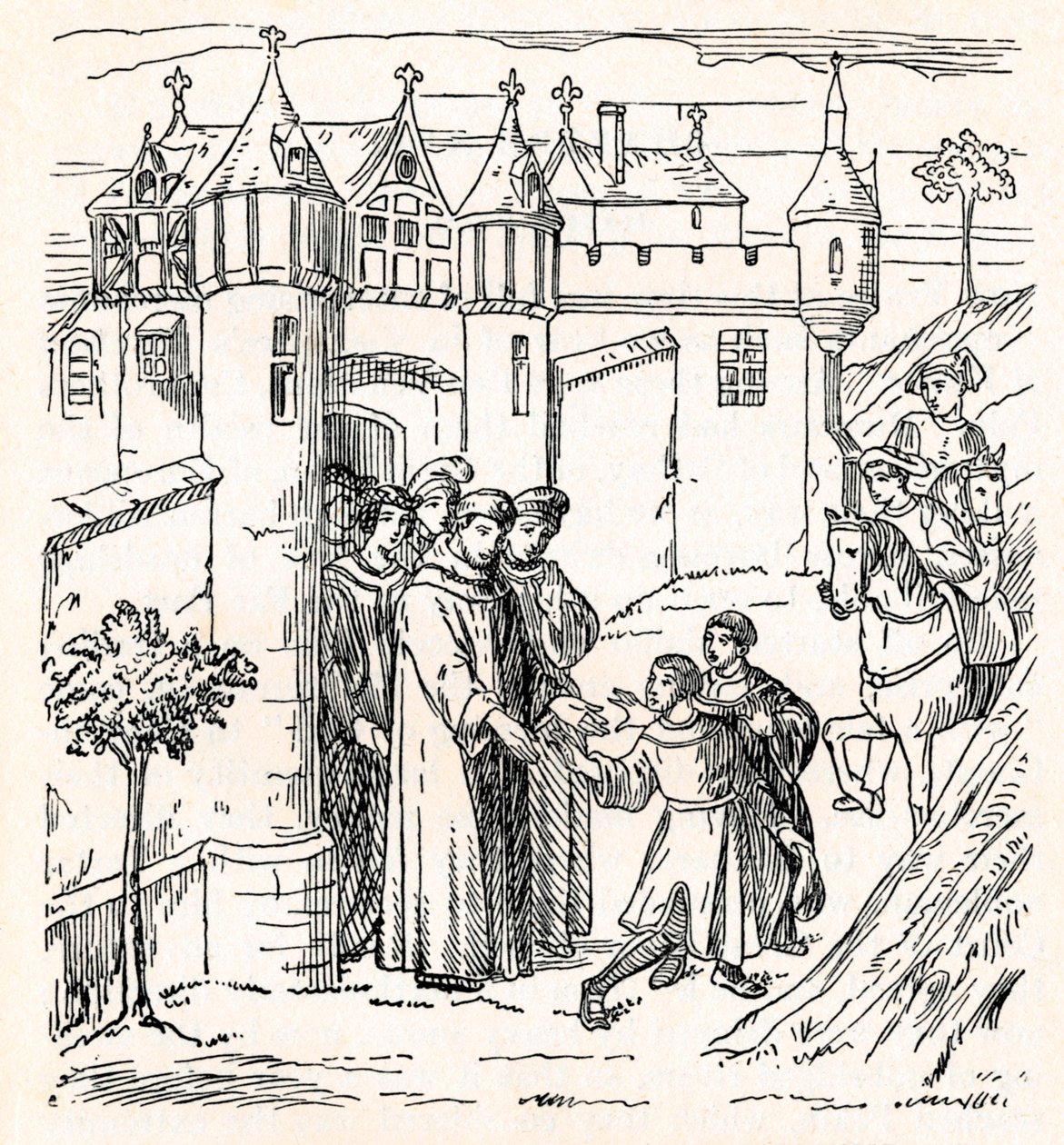 Brødrene Polo rejste fra Konstantinopel med Marco til Kina c1300, 1912 af Unbekannt