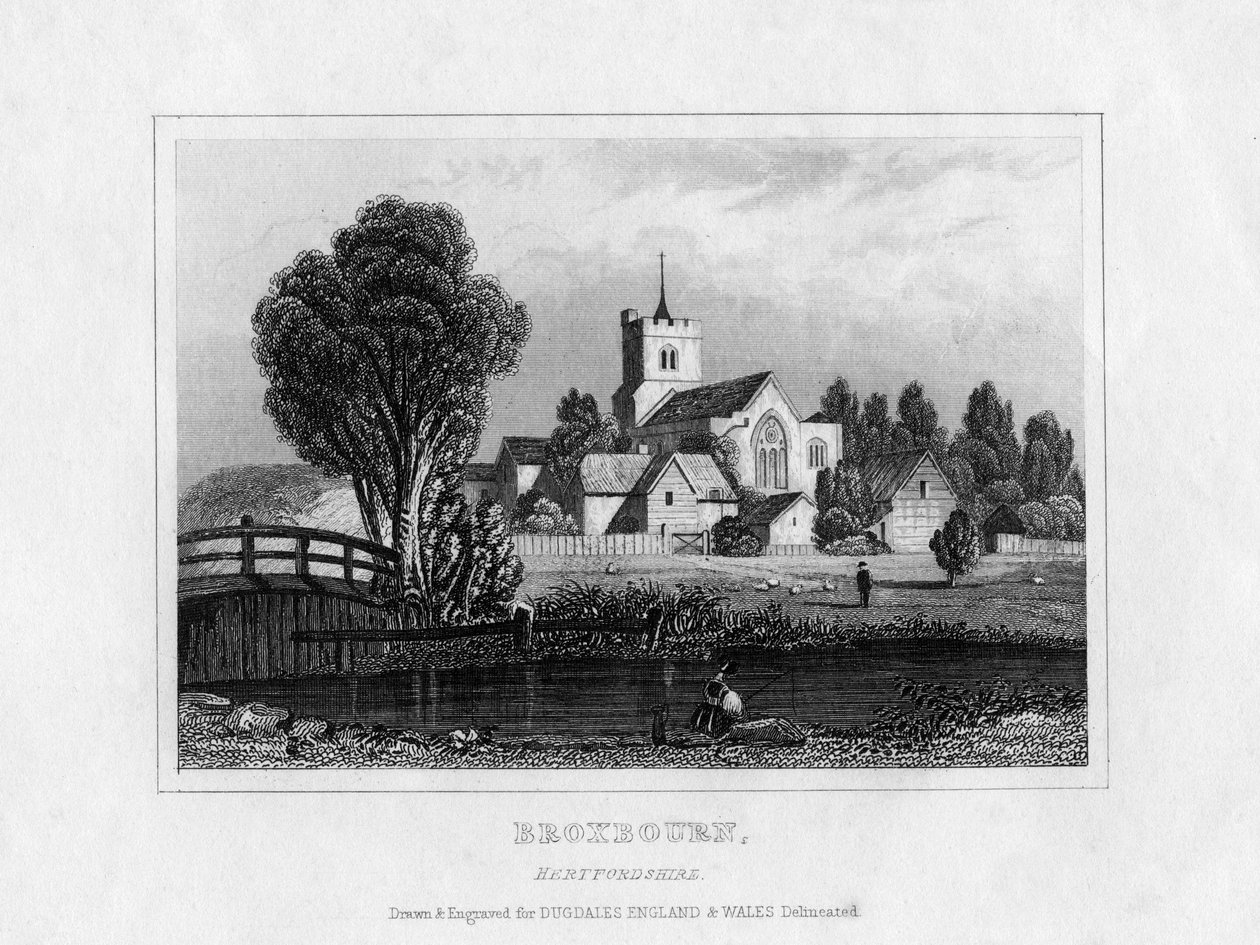 Broxbourne, Hertfordshire, midten af det 19. århundrede af Unbekannt