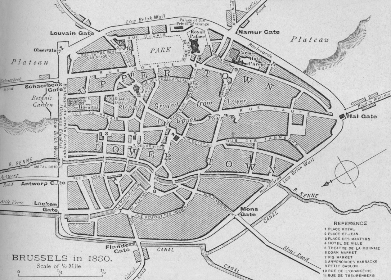 Bruxelles i 1830 - Plan, 1902 af Unbekannt