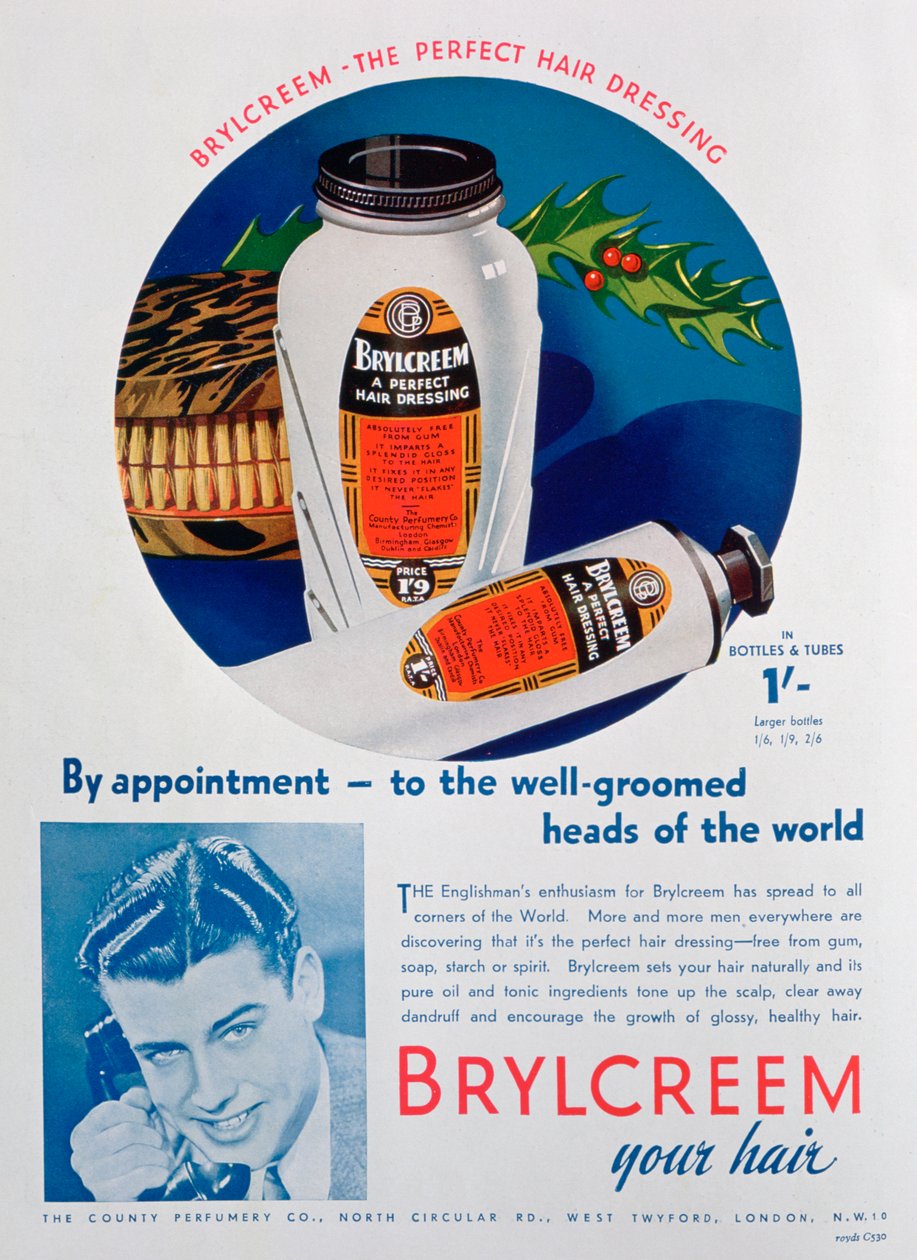 Brylcreem-annonce, 1938 af Unbekannt