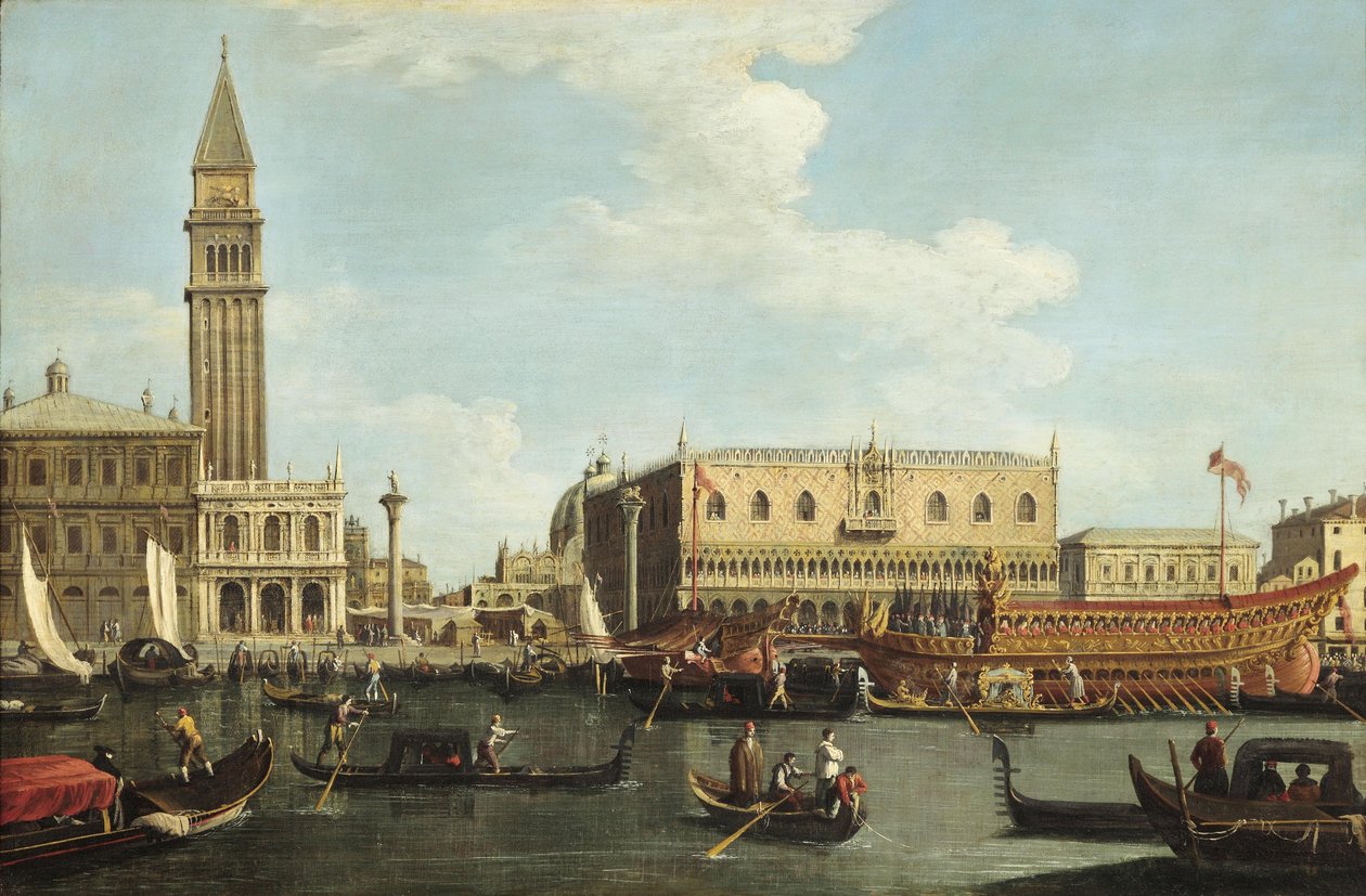 Bucintoro på molen i Venedig på opstandelsesdagen af Unbekannt