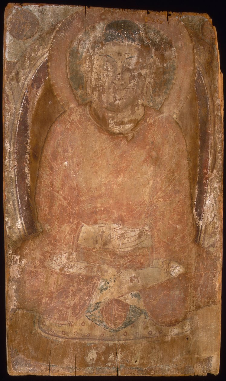 Buddha med en glorie og flammende krop Mandorla, 6.-7. århundrede. af Unbekannt