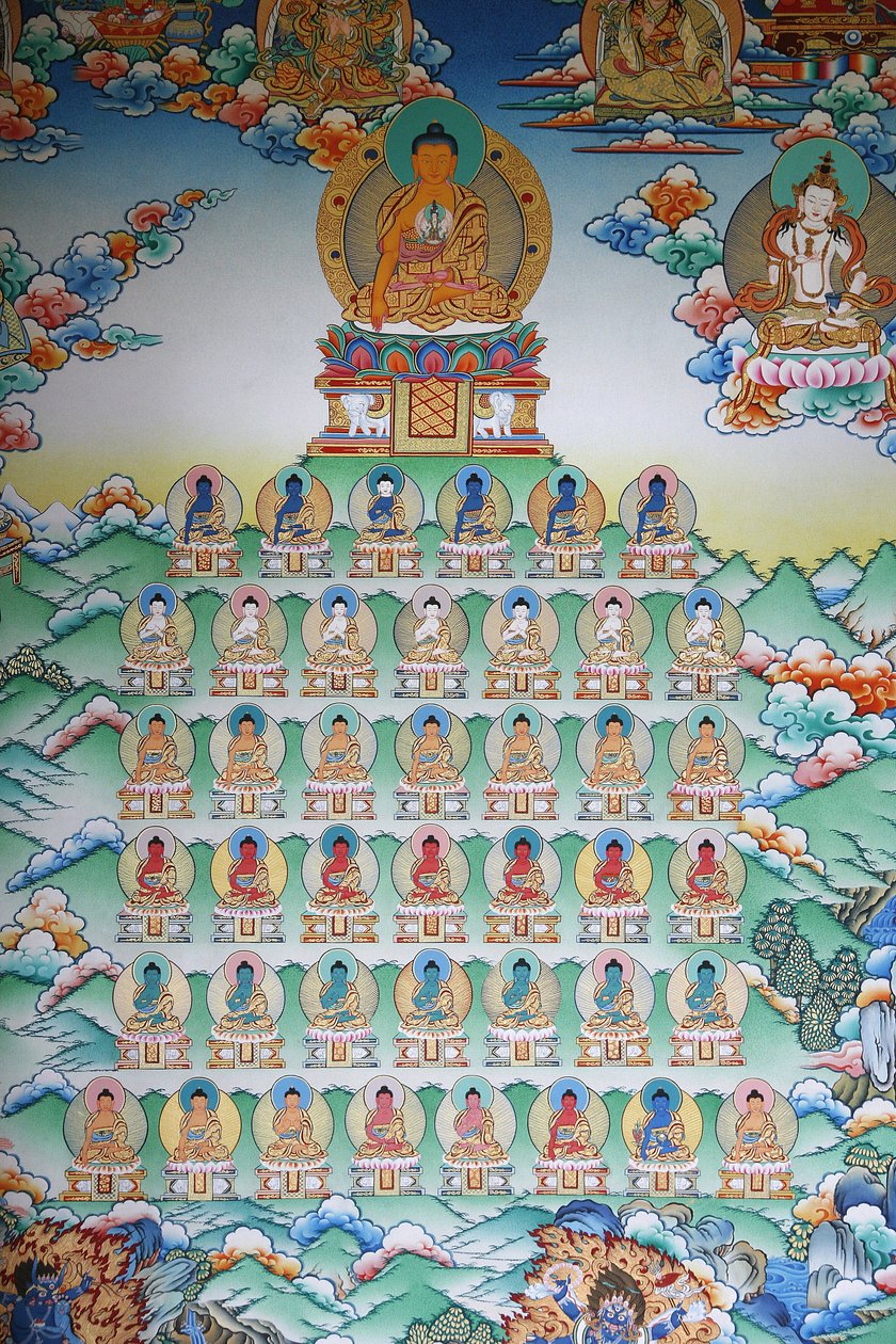 Buddhas rige. Kopan kloster, Kathmandu, Nepal af Unbekannt