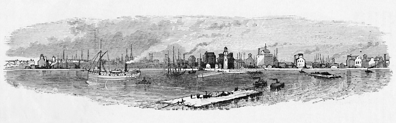 Buffalo Harbor, fra bølgebryderen, 1883 af Unbekannt