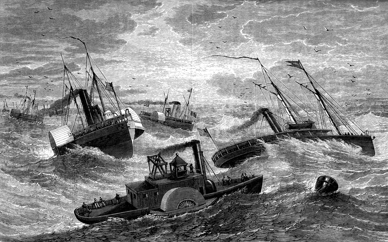 Burnsides ekspedition krydser Hatteras Bar, North Carolina, 1861-1862 c1880 af Unbekannt