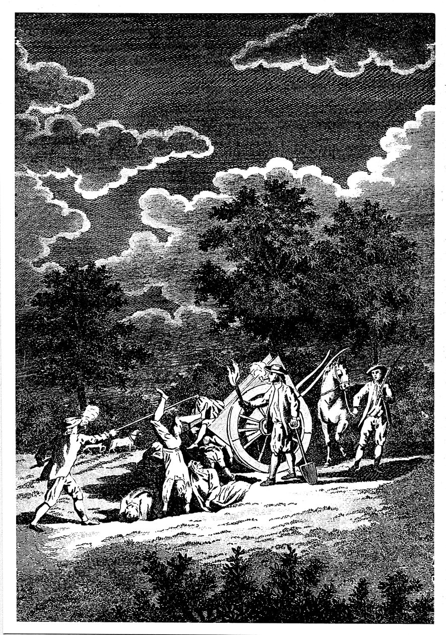 Begravelse af ofre for London-pesten om natten i flere grave, 1665 af Unbekannt