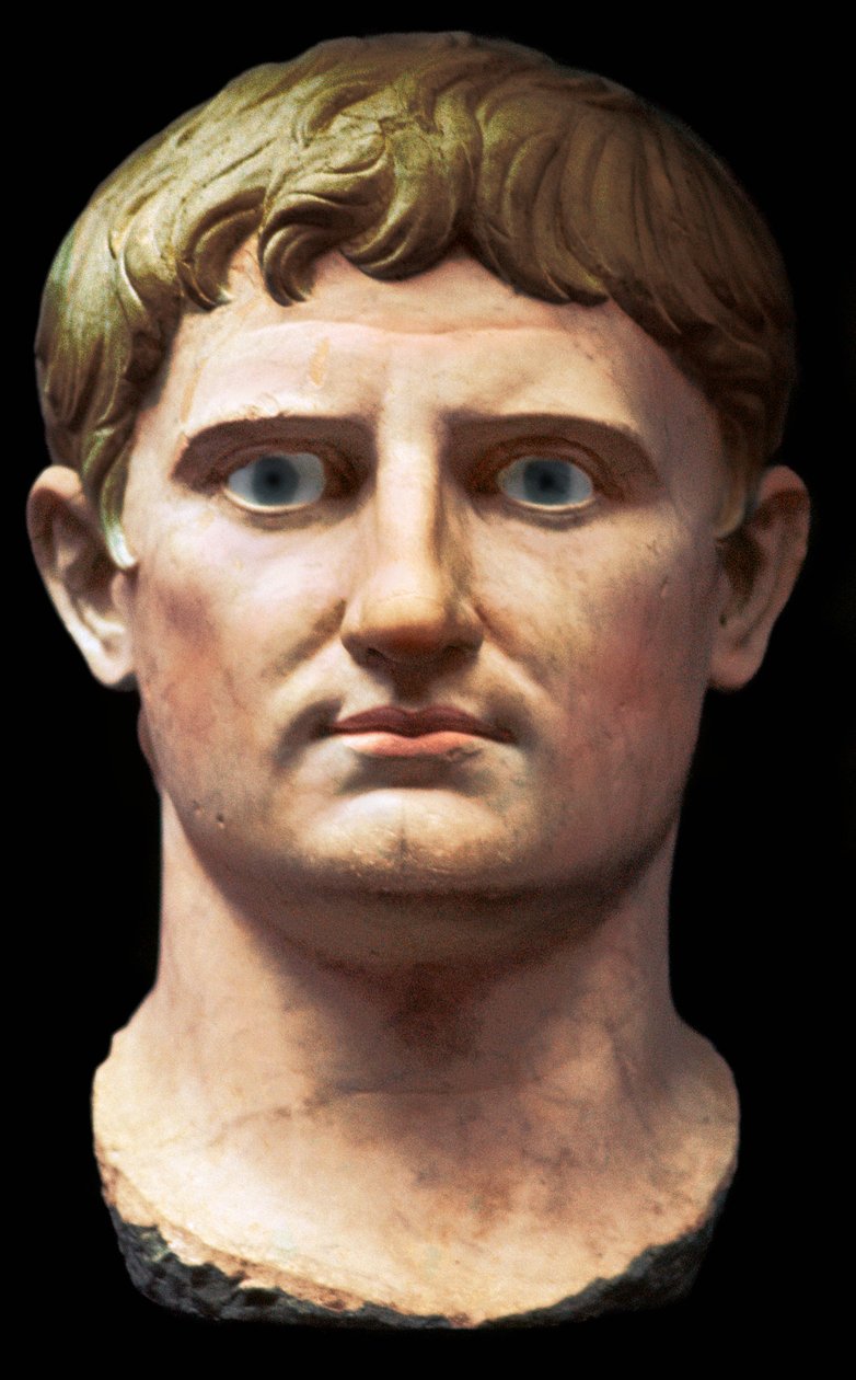 Buste af den romerske kejser Augustus, 1. århundrede f.Kr af Unbekannt