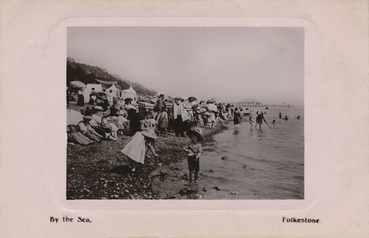 Ved havet, Folkestone, slutningen af det 19.-begyndelsen af det 20. århundrede af Unbekannt