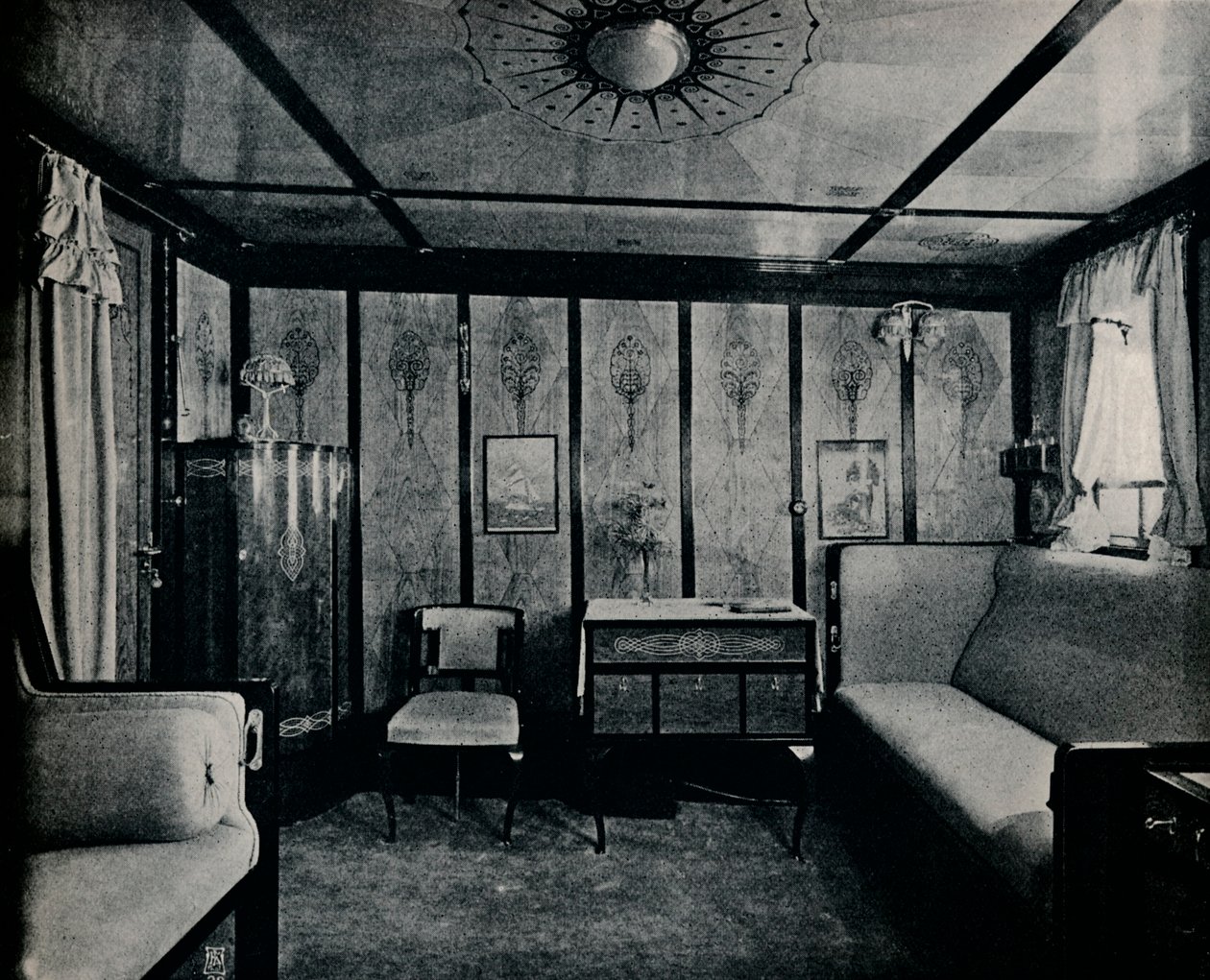 Cabin-De-Luxe på den nordtyske Lloyd SS. Kronprinzessin Cecilie, c1907 af Unbekannt