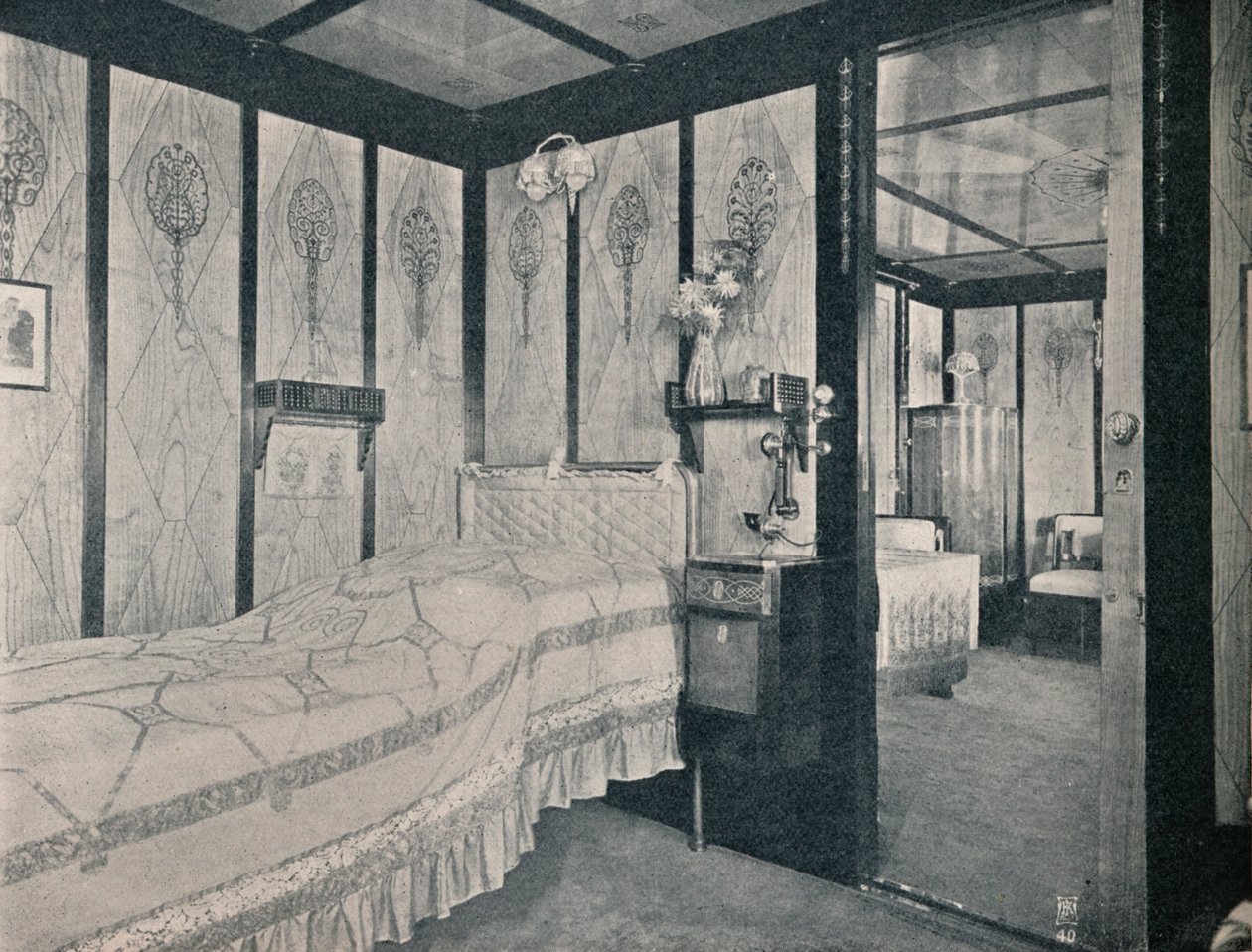 Cabin-De-Luxe på den nordtyske Lloyd SS. Kronprinzessin Cecilie, c1907 af Unbekannt