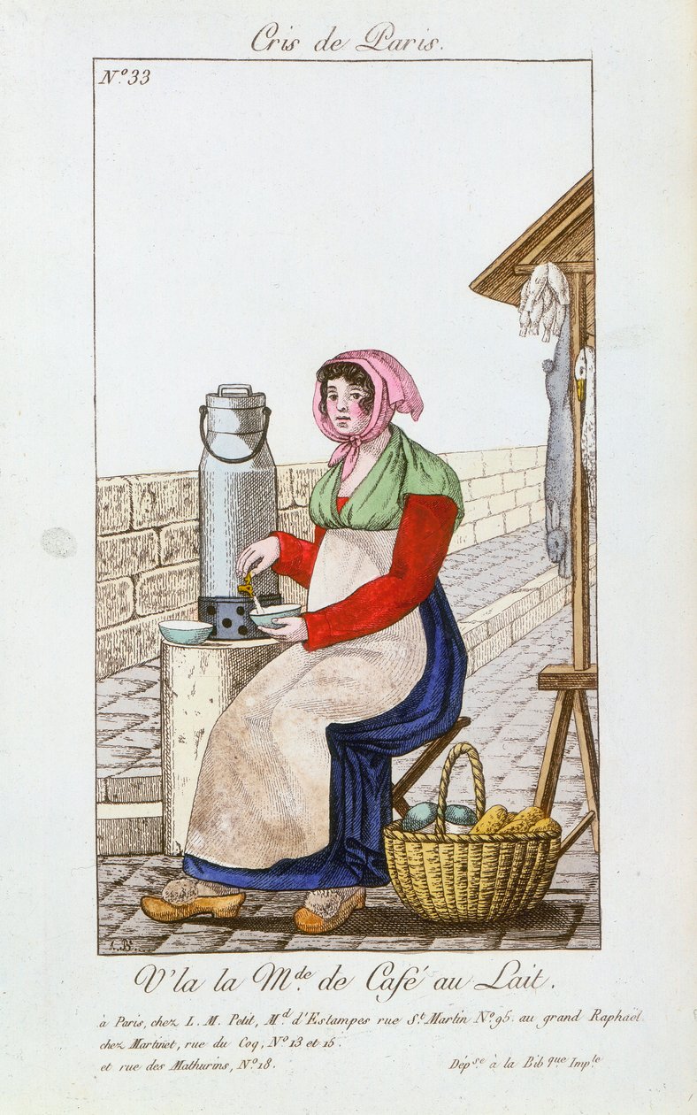 Cafe-au-lait sælger, 1826 af Unbekannt