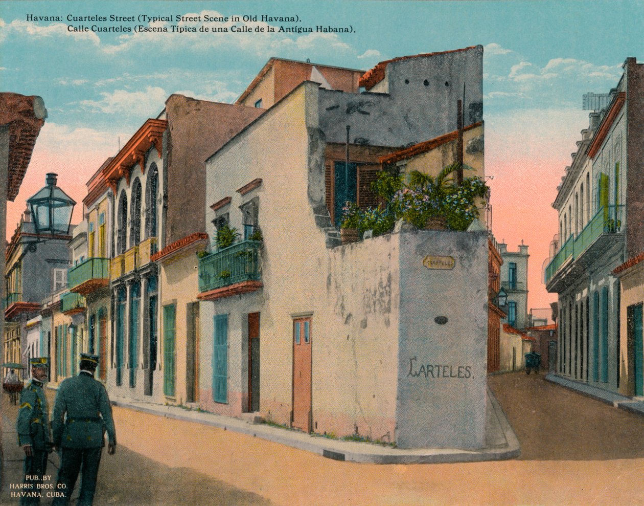 Calle Cuarteles, typisk gadebillede i Old Havana, Cuba, c1920 af Unbekannt