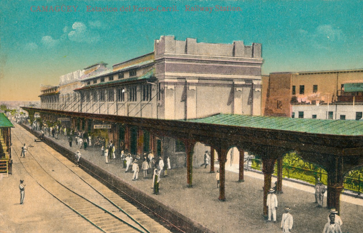 Camaguey. Togstation. Jernbanestation, Cuba, c1910