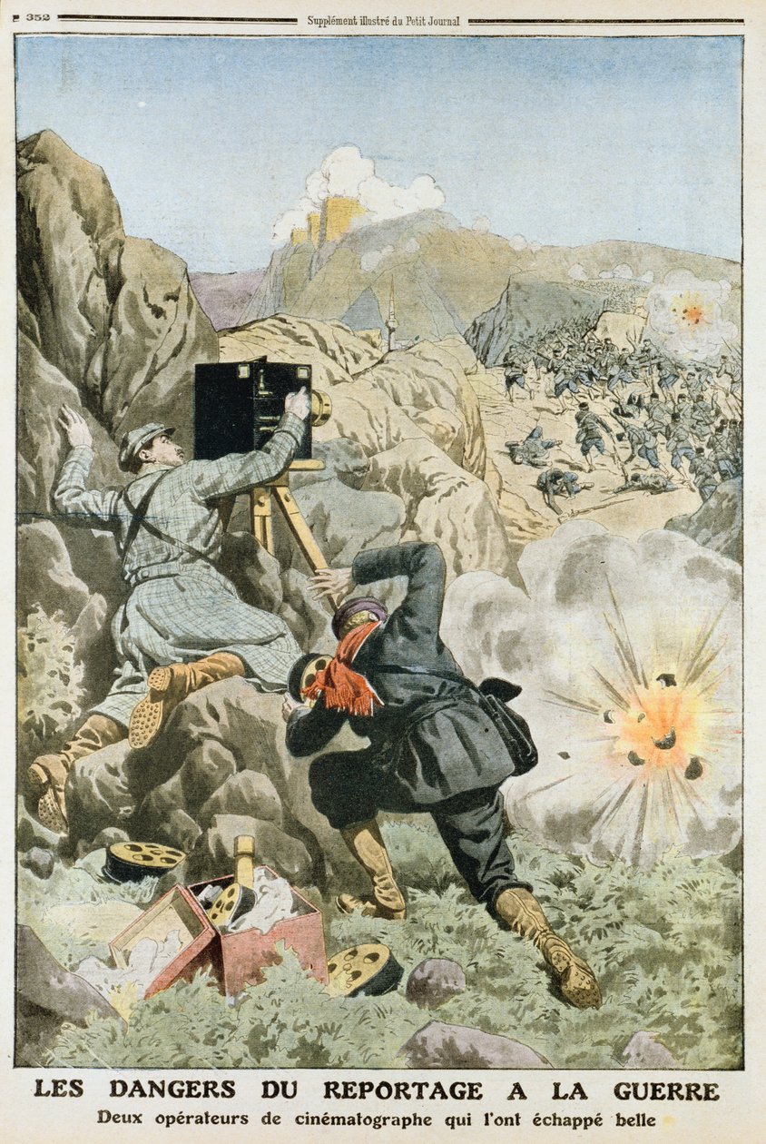 Kameramænd under beskydning, mens de filmede i den første Balkankrig, 1912 af Unbekannt