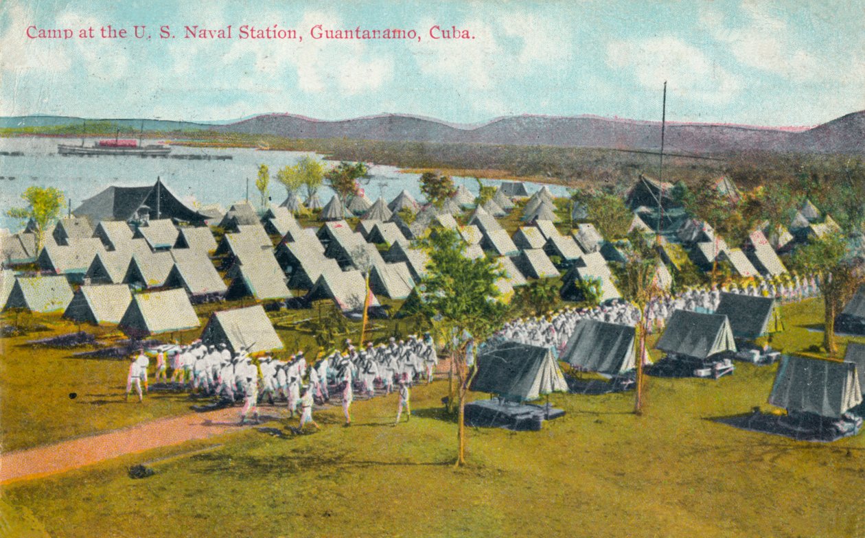 Lejr ved US Naval Station, Guatanamo, Cuba, c1911 af Unbekannt