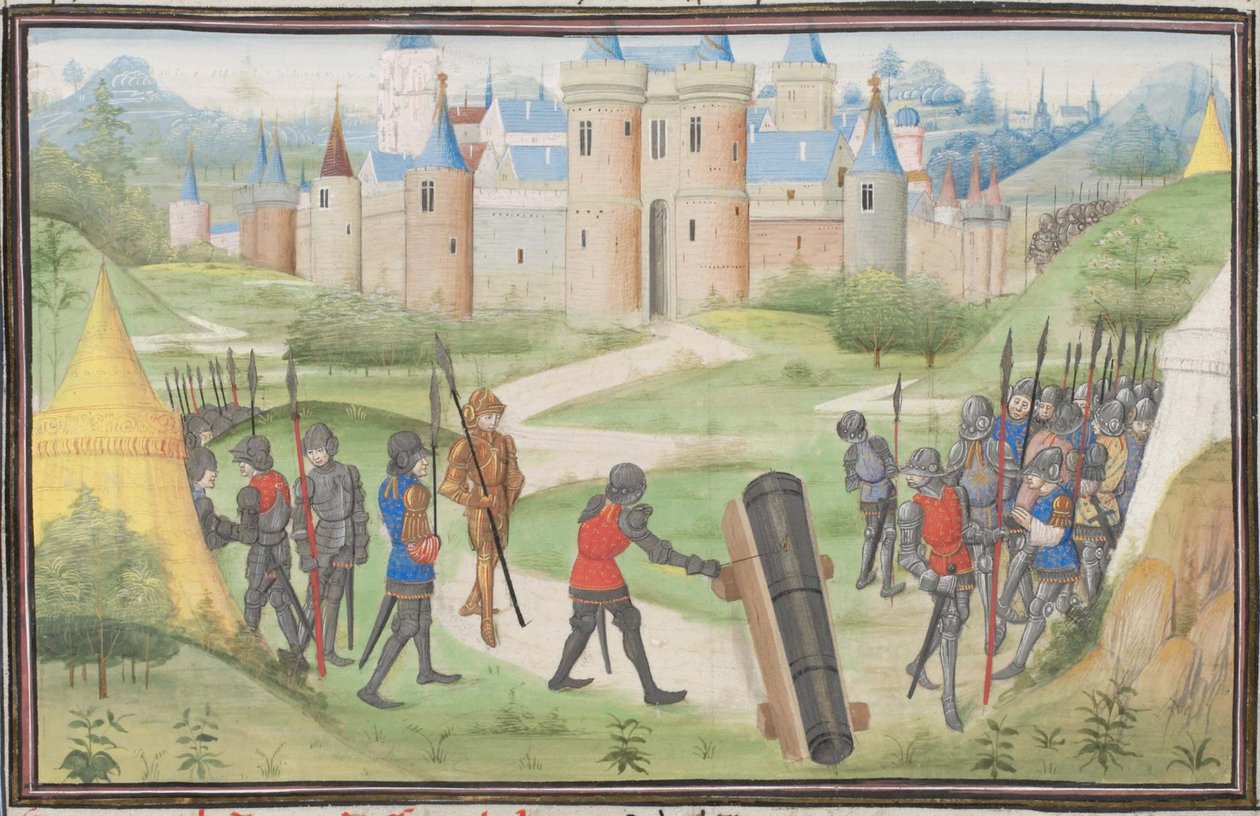Korsfarernes lejr nær Jerusalem. Miniature fra Historia af Vilhelm af Tyrus, 1460