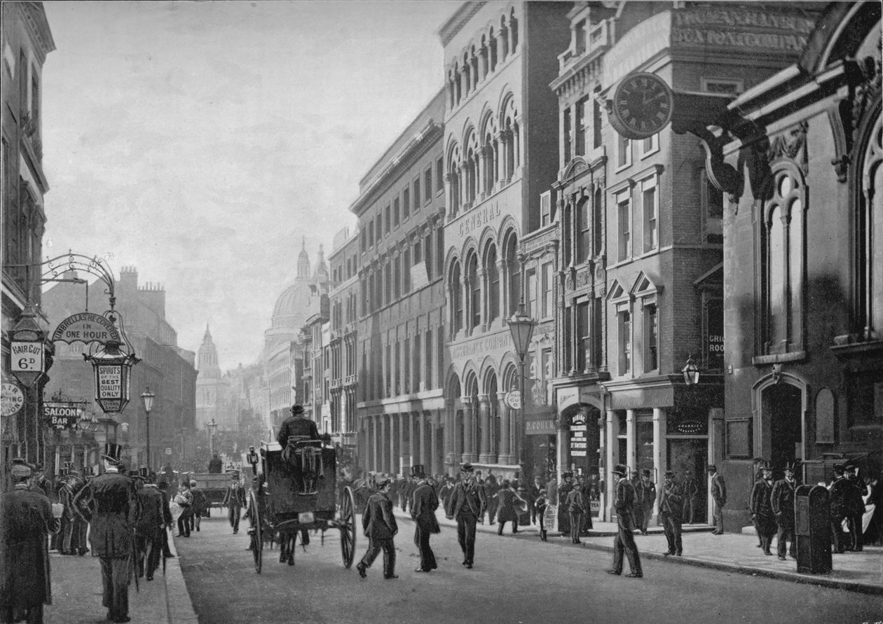 Cannon Street, mod vest, City of London, c1910 1911 af Unbekannt