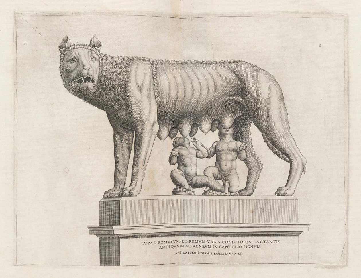 Capitoline Wolf med Romulus og Remus, 1552. af Unbekannt