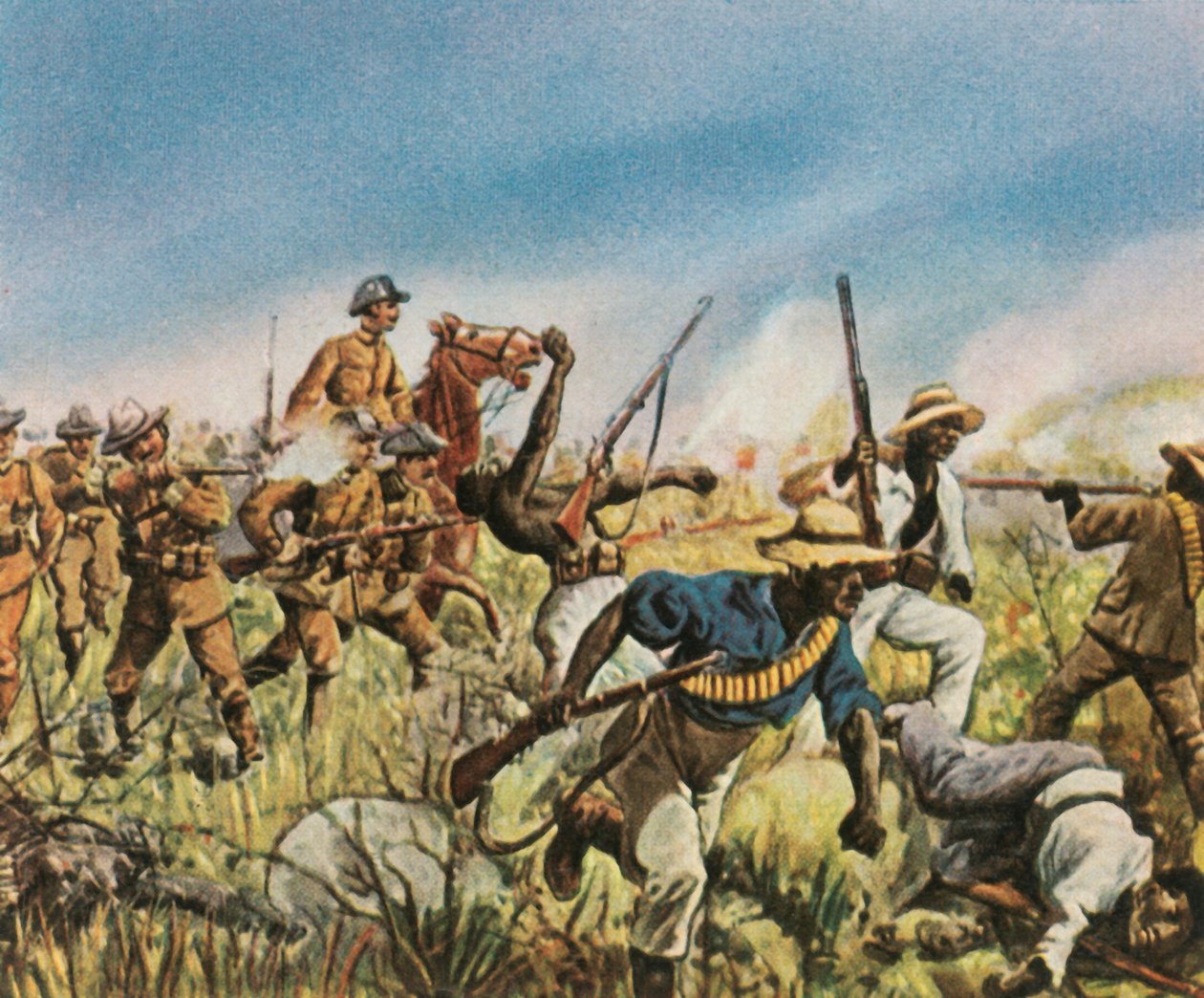 Kaptajn Franke kæmper mod Hereroerne, 1904, 1936. af Unbekannt