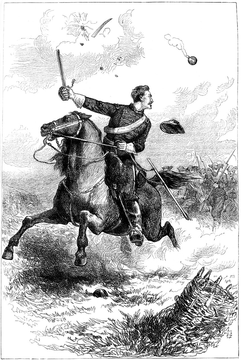 Kaptajn Northrop leder angrebet ved Knoxville, Tennessee, amerikansk borgerkrig, 1863 c1880 af Unbekannt