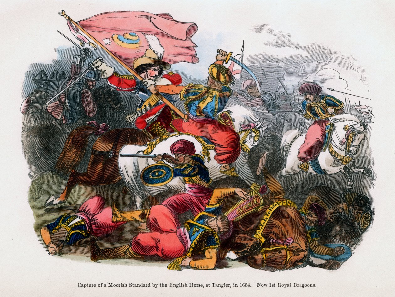 Tilfangetagelse af en maurisk standard af den engelske hest i Tanger, 1664 af Unbekannt