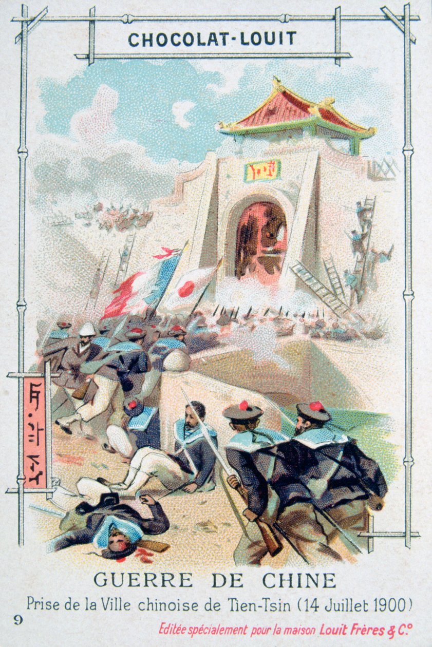 Erobringen af den kinesiske by Tientsin Tianjin, Boxer Rebellion, 14. juli 1900 af Unbekannt