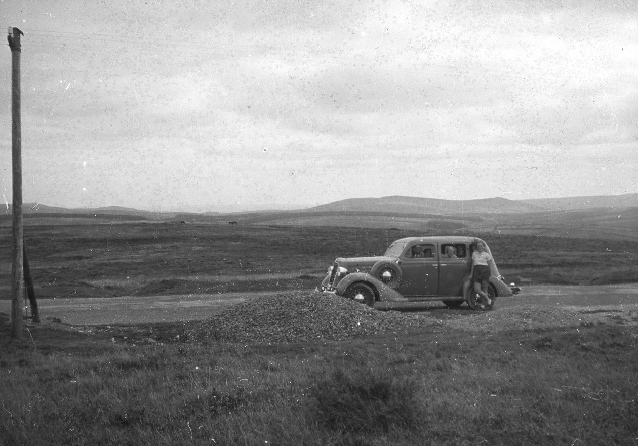 Bil på Bodmin Moor, Cornwall, c1930