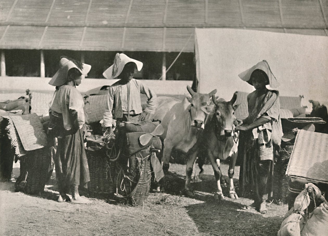 Karavanescene med Shans i Bhamo, 1900. af Unbekannt