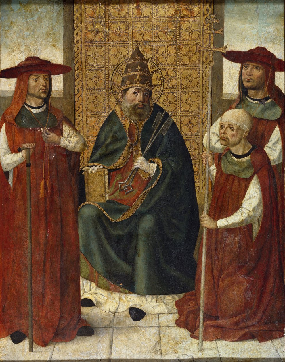 Kardinal Pedro González de Mendoza 1428-1495 beder foran Sankt Peter, 1490-1495 af Unbekannt